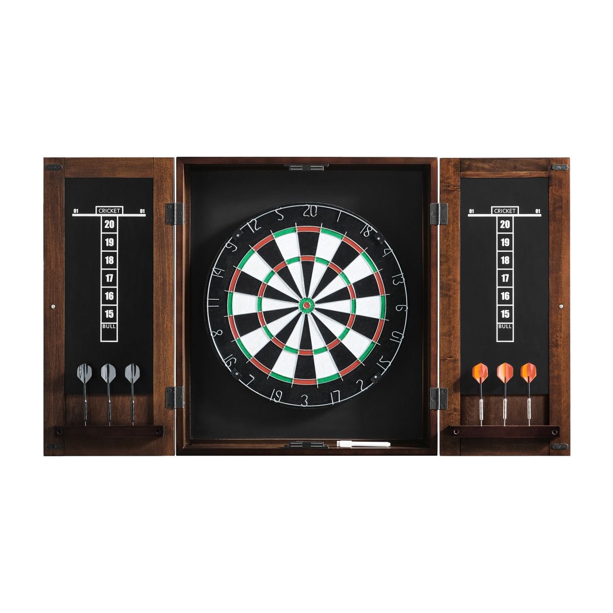 Dartboard Cabinet With Dartboard and Dart Set - Whiskey