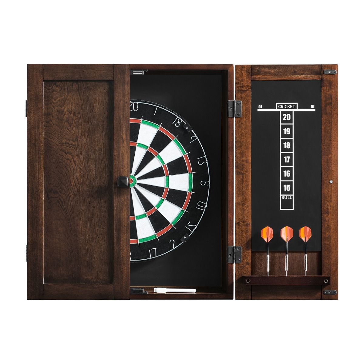 Dartboard Cabinet With Dartboard and Dart Set - Whiskey