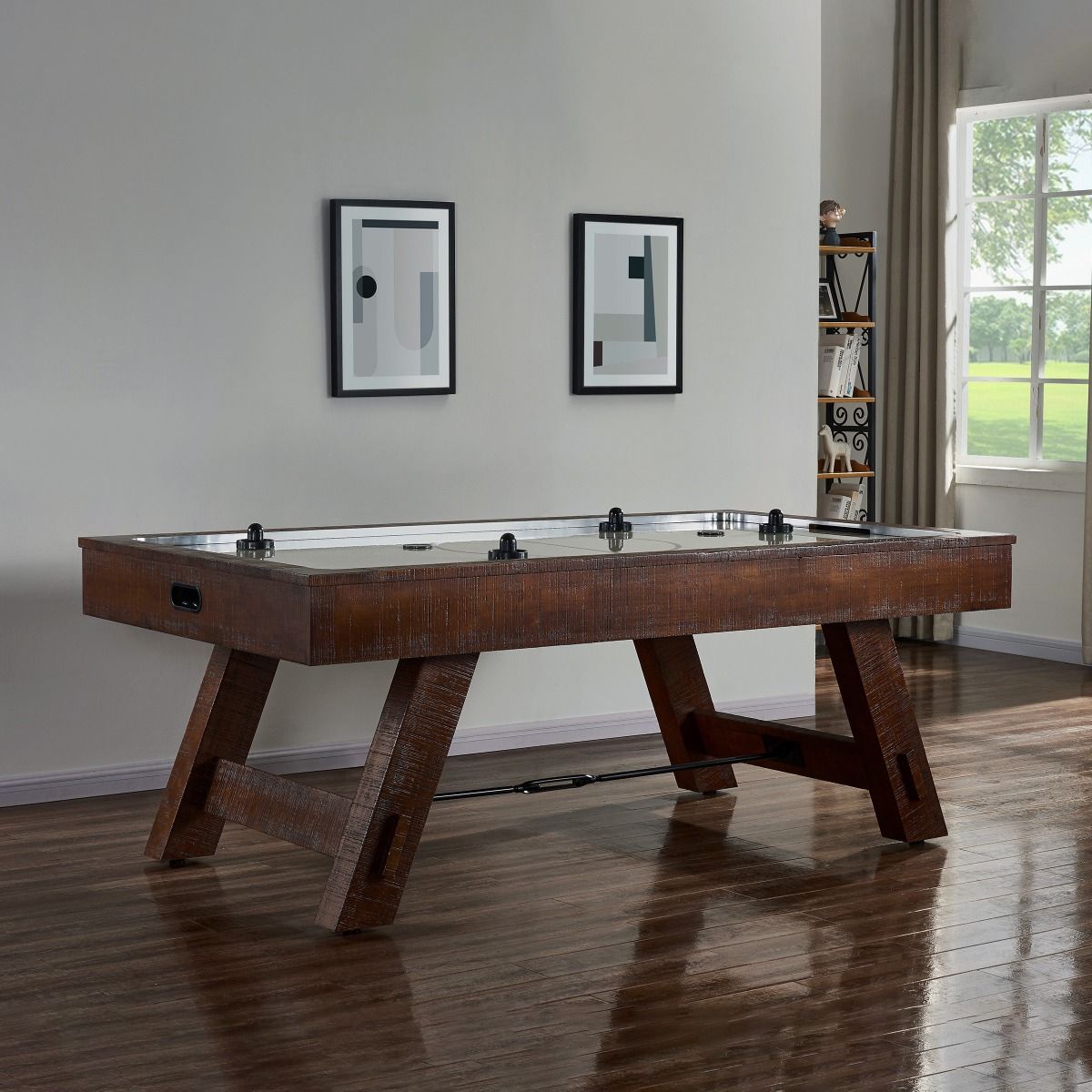 HB Home Telluride Air Hockey Table In Rustic Brown
