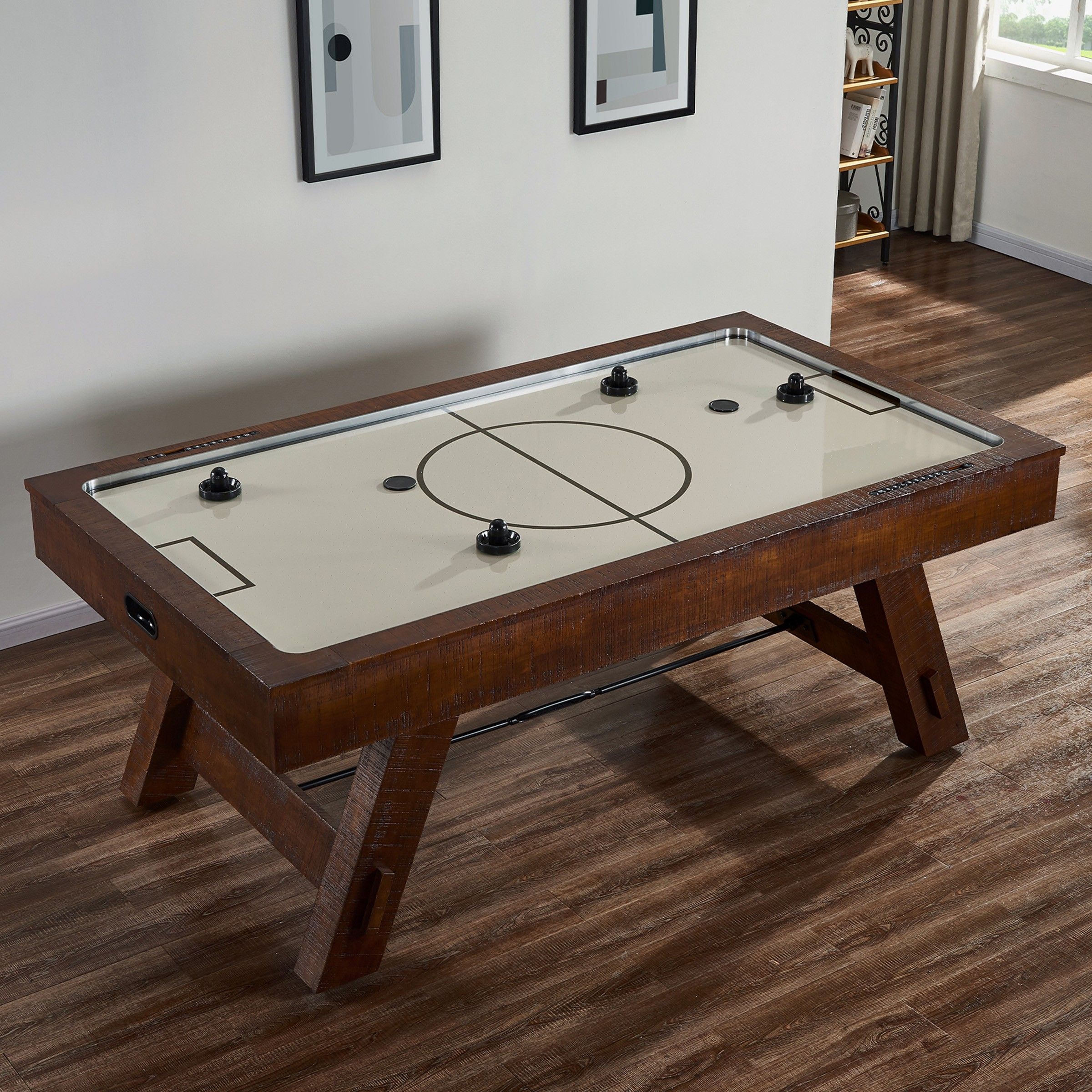 HB Home Telluride Air Hockey Table In Rustic Brown
