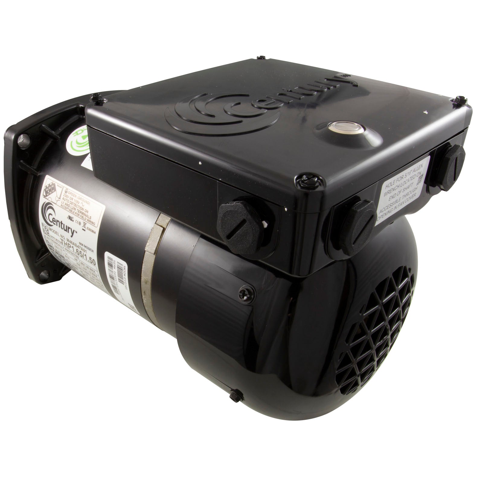 Century 1.65HP Vgreen EVQ165 Variable Speed Pool Pump 48Y TEFC Motor 115/230V