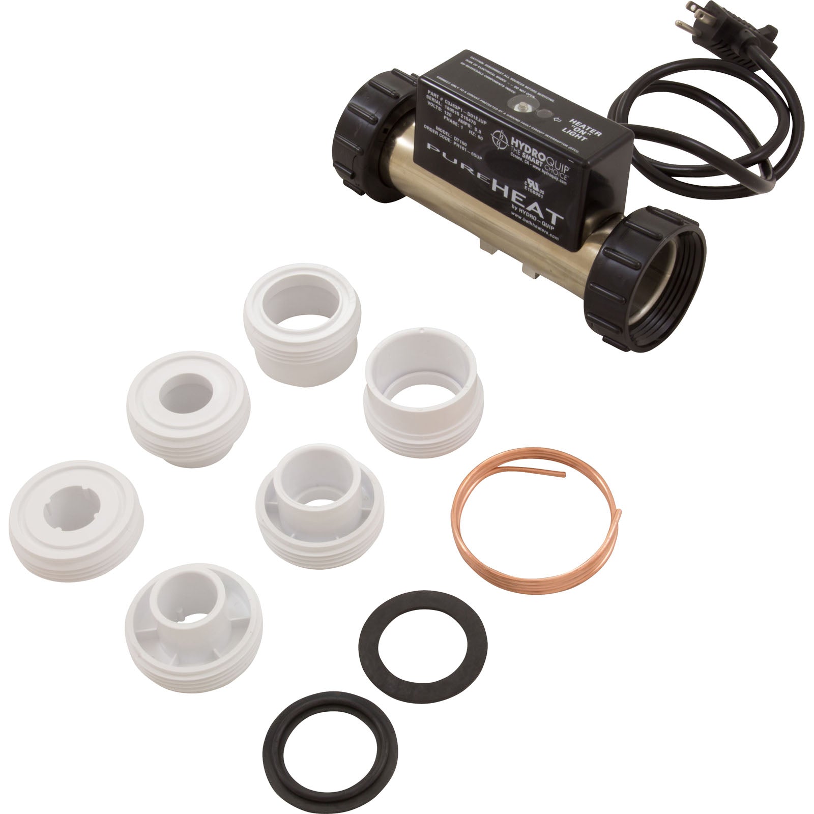Pure Heat Inline 120V 650W Universal Bath Heater | Pressure Activated | PH101-65UP
