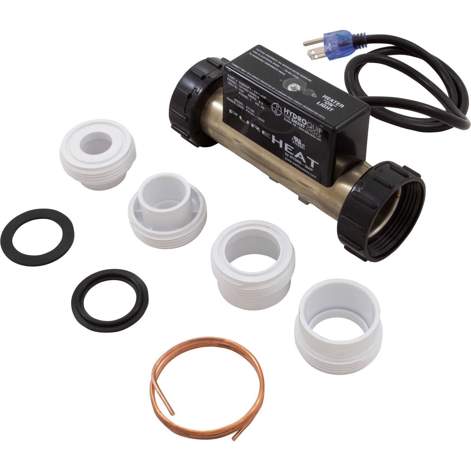 Pure Heat Inline 120V 1500W Universal Bath Heater | Pressure Activated | PH101-15UP