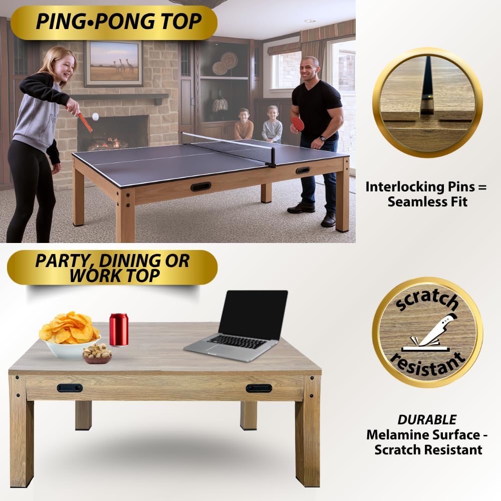 The Transformer 7' 4 in 1 Multi-Game Table | Pool Table Ping Pong Table Air Hockey Combo Game Table