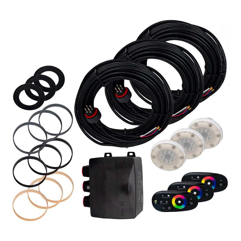 PAL Treo Max 3-1/2" Nicheless Light 3 Pack (80ft cord) with Remote Driver