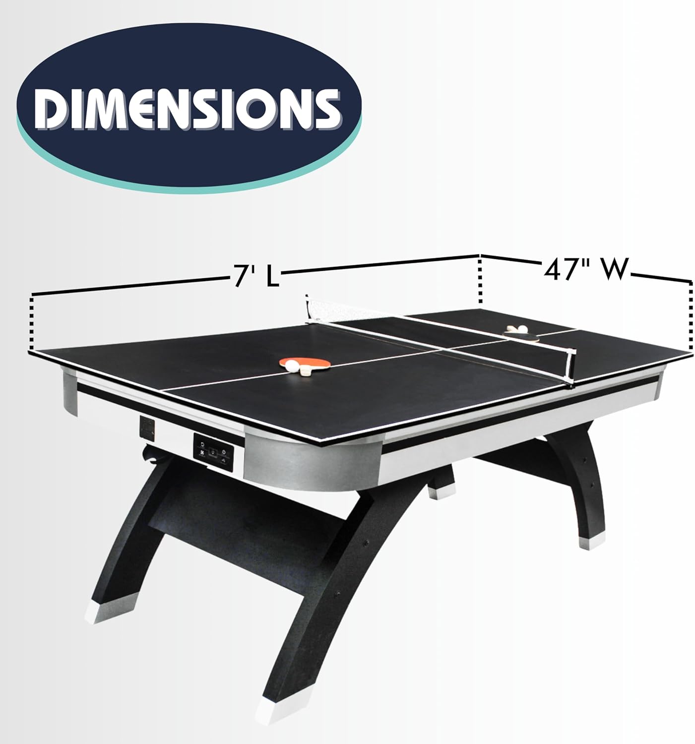 Air Hockey Table 7 ft Game Table for Adults Light Up - Full Size Arcade Air Powered Indoor LED Hockey Table for Game Room