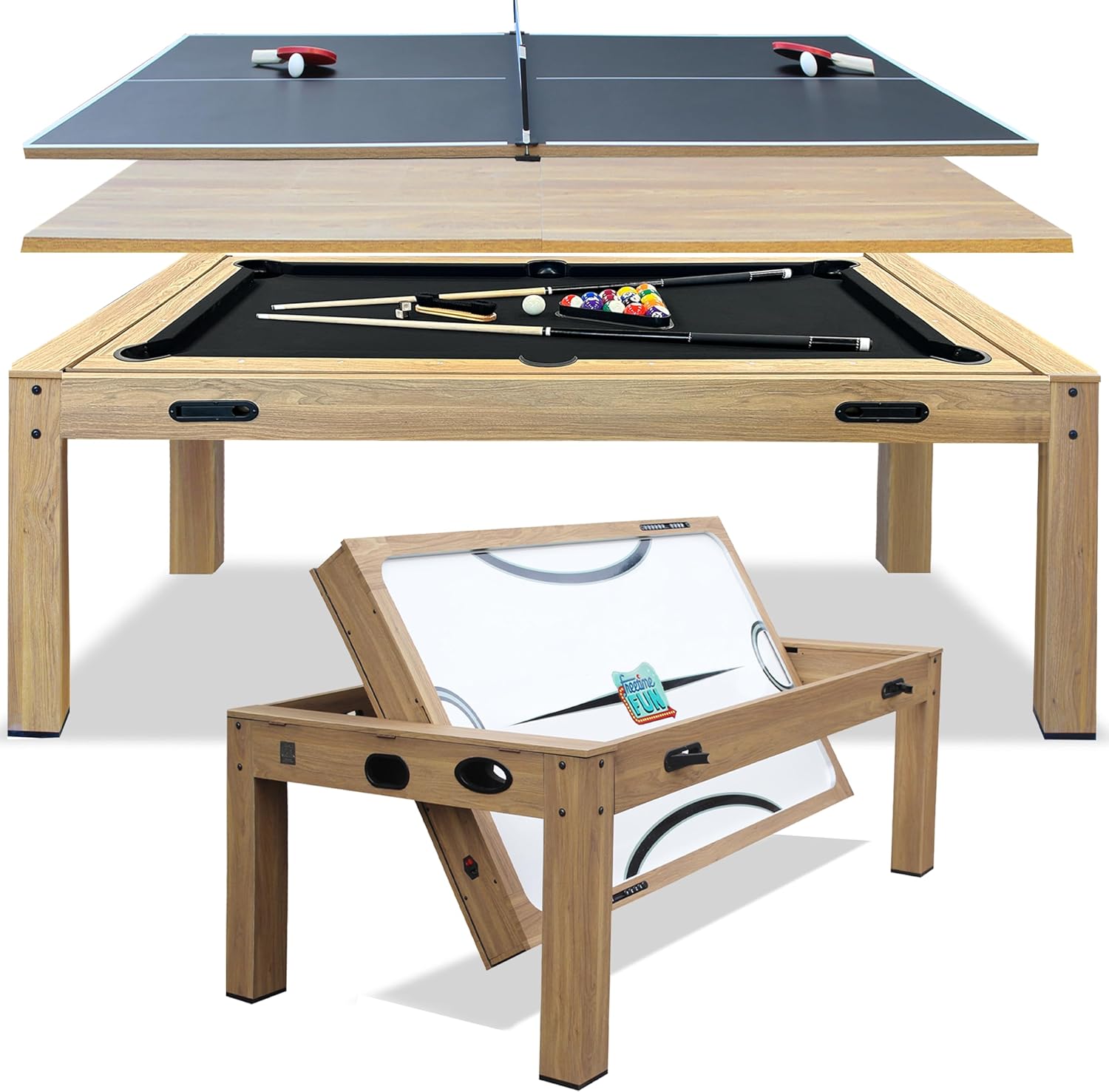 The Transformer 7' 4 in 1 Multi-Game Table | Pool Table Ping Pong Table Air Hockey Combo Game Table