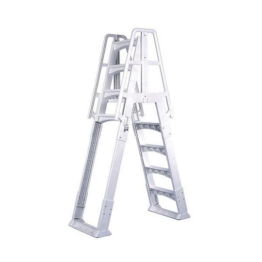 White Slide-Lock A-Frame Pool Ladder