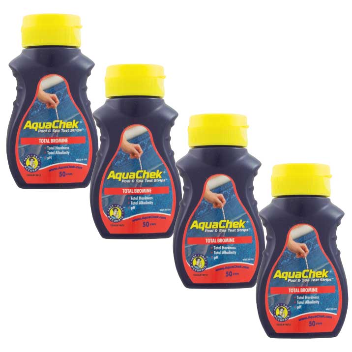 Aquachek 4 In 1 Bromine Test Strips - 50 Strips/4 Packs