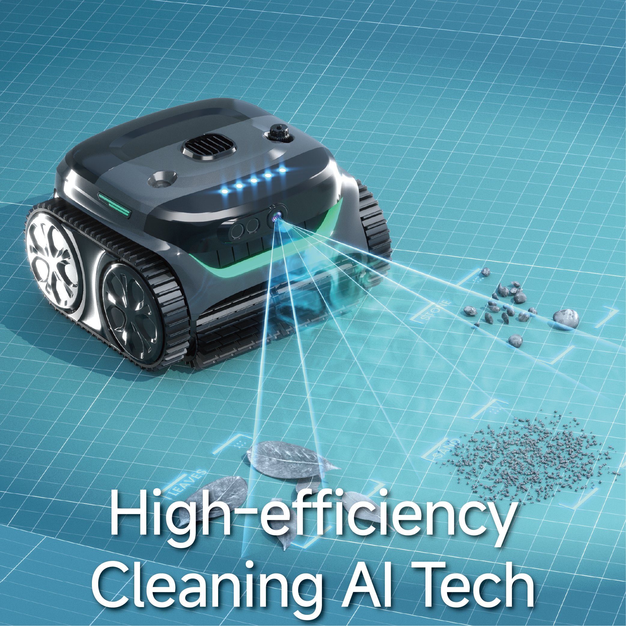 Wybot - C2 ProVis Robot Pool Cleaner - AI Debris Detection - Battery Powered- Black