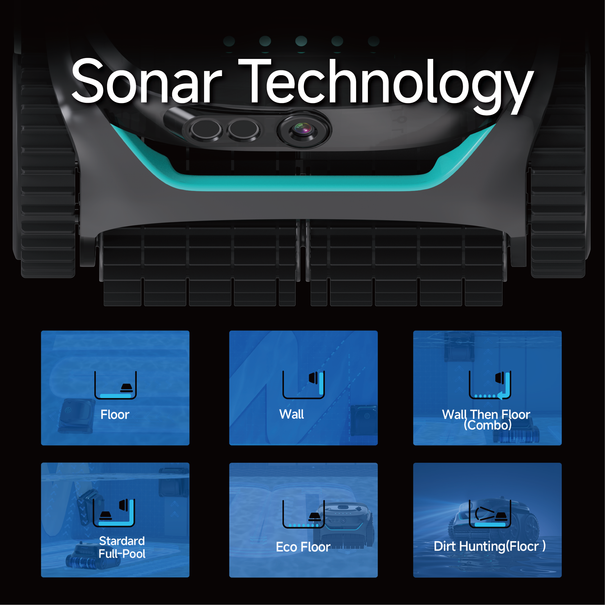 Wybot - C2 ProVis Robot Pool Cleaner - AI Debris Detection - Battery Powered- Black