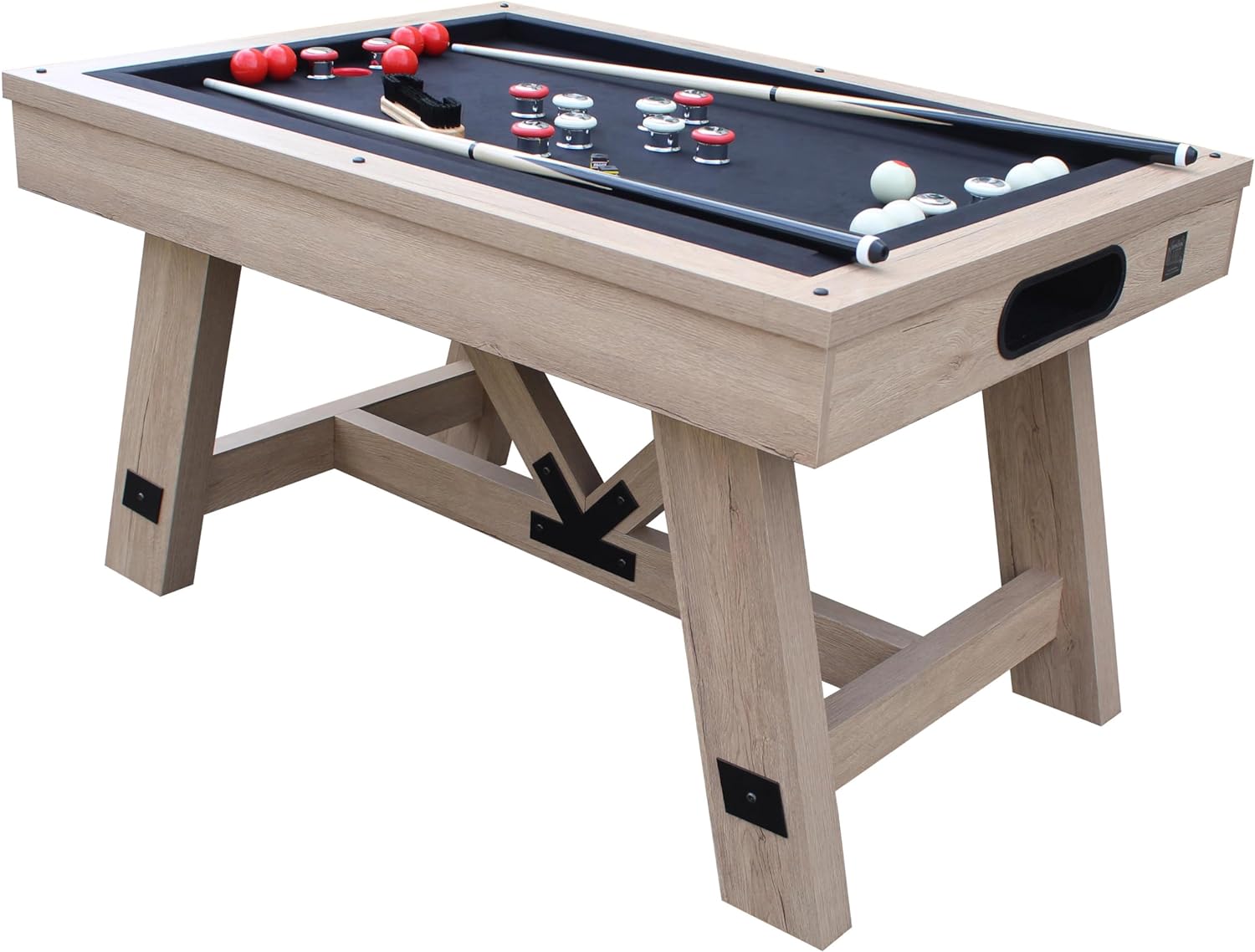 Baddah Bing Bumper Pool Table 54" Perfect for All Ages - Includes 2 Cues, 10 balls and more