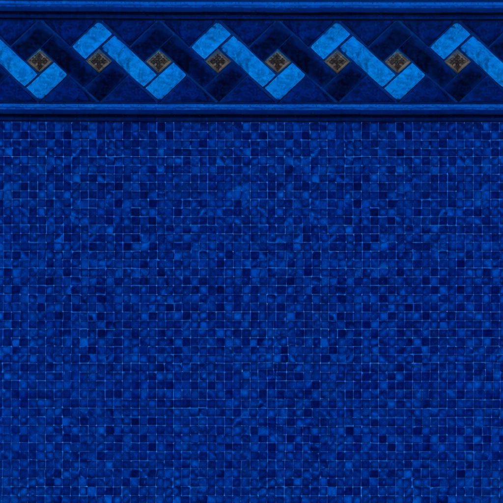 15' Round Midnight Sapphire Mosaic Above Ground Unibead Pool Liner - 35ga Premium Gauge -52" Wall Height