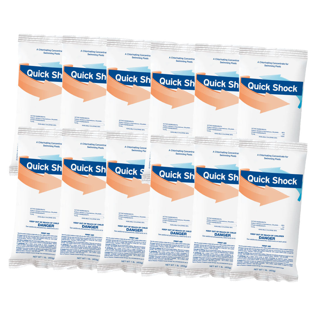 Durachlor Quick Shock 12 x 1 lb | Fast-Dissolving Pool Chlorine Granules