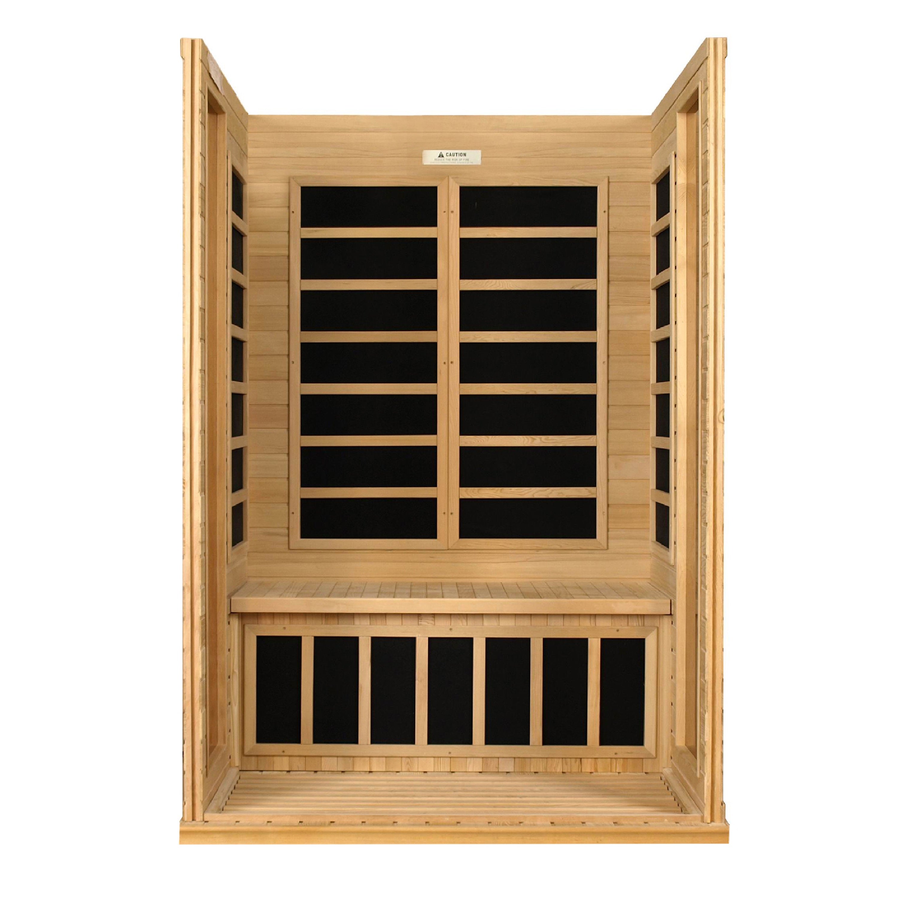 FAR Infrared 2-person Low EMF Canadian Hemlock Sauna - Dynamic Versailles