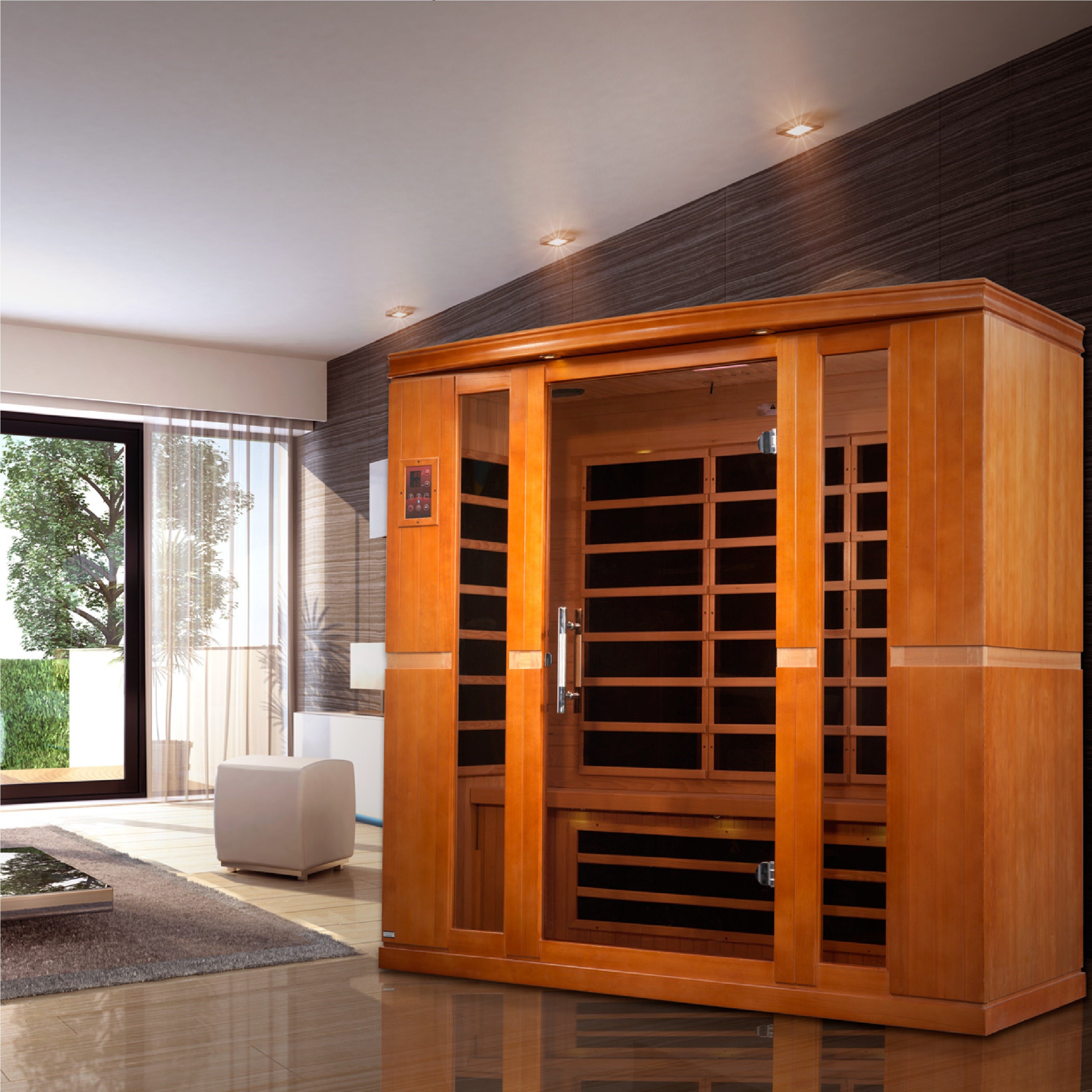 FAR Infrared Sauna 4-person Low EMF Sauna Canadian Hemlock Dynamic Bergamo