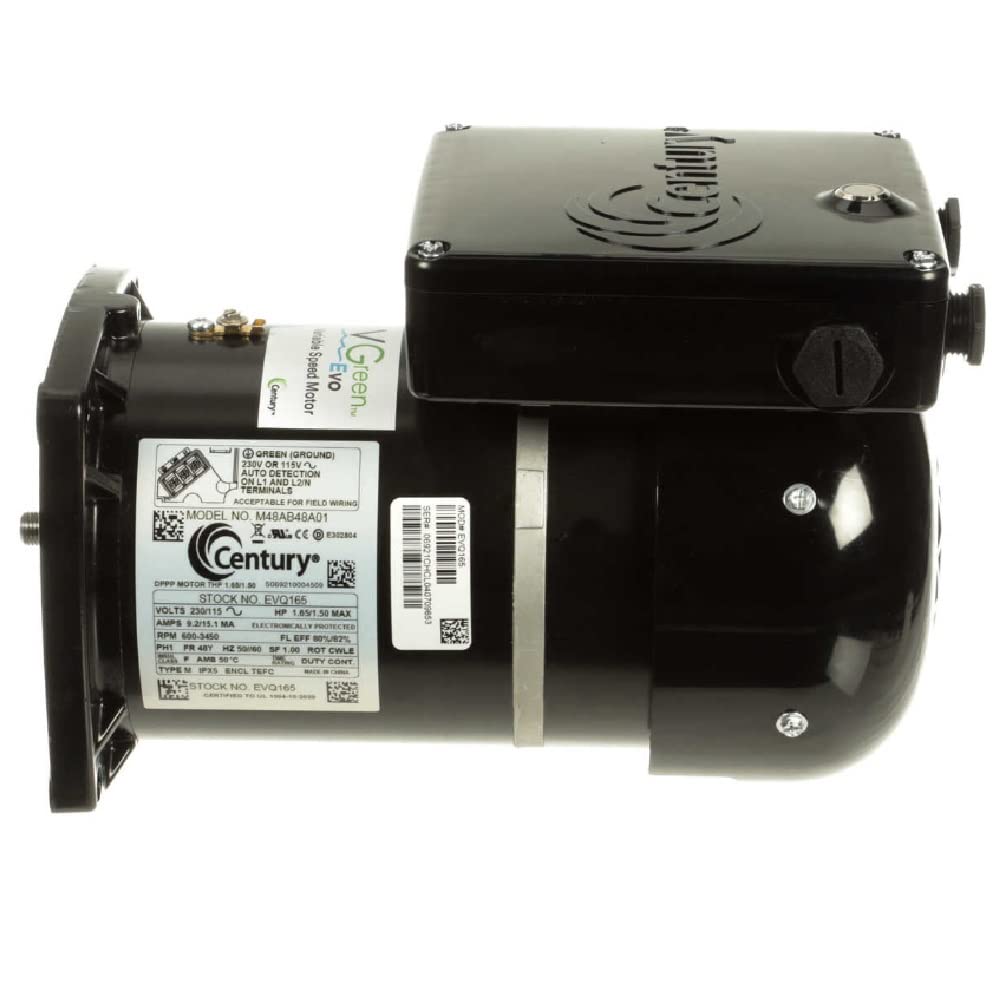 Century Motor VGreen EVQ225 EVO 2.25 THP Square Flange Variable Speed Replacement Motor