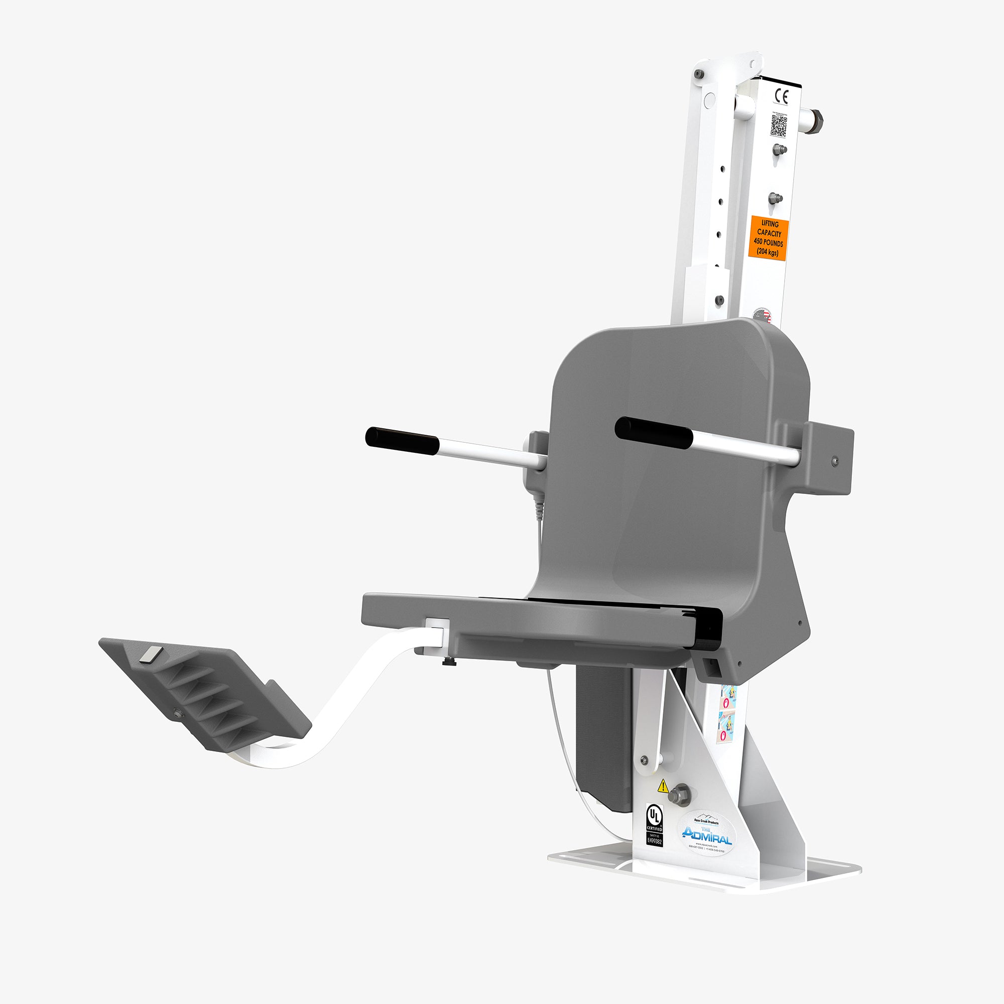 Aqua Creek Admiral Pool Lift- 450lb Capacity - White/Gray| F-ADMRL-G