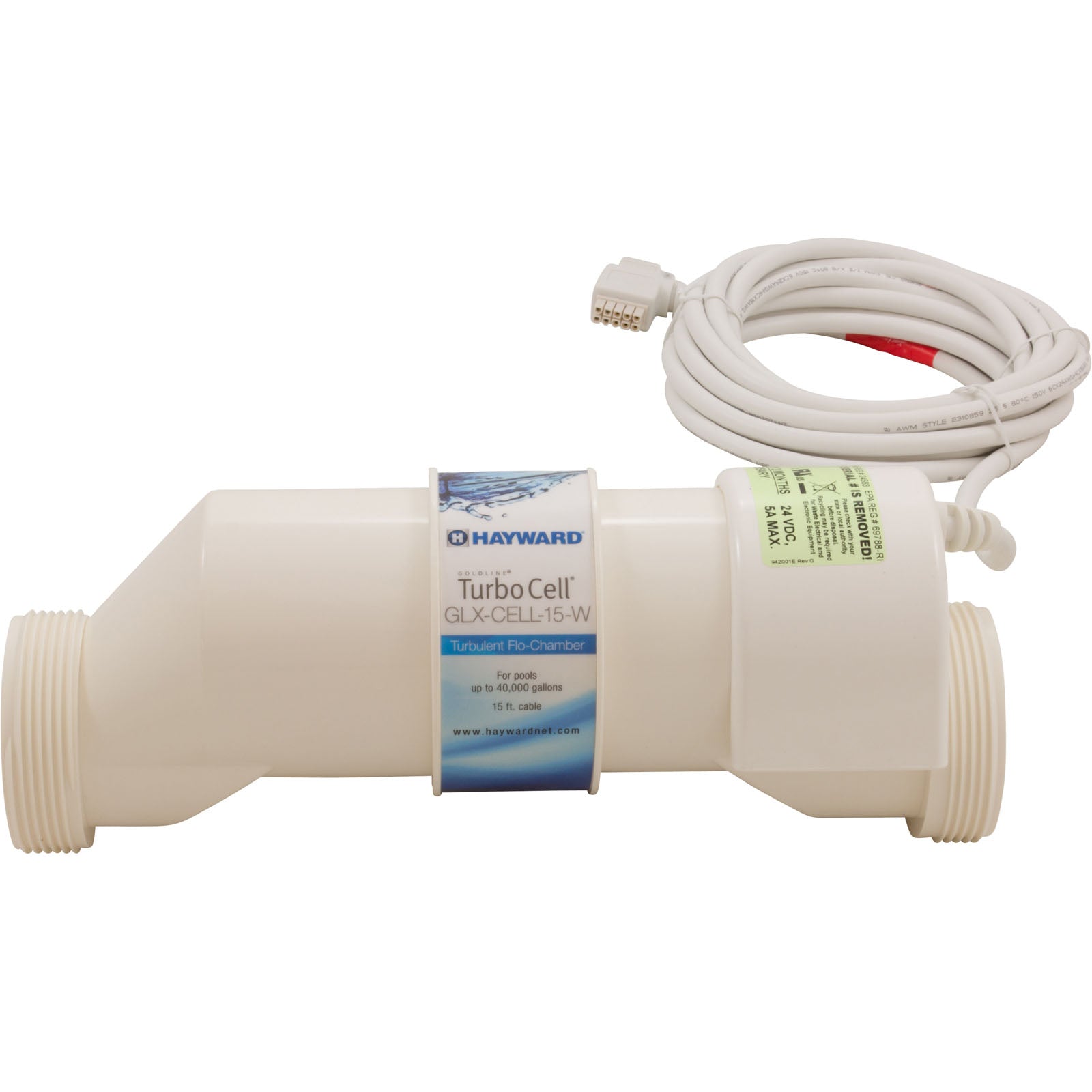 Hayward GLX-CELL-15-W AquaRite® Replacement TurboCell 40K gal with 15' Cord - Replaces T-CELL-15