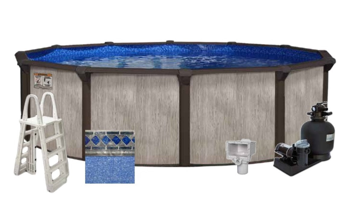 12' x 52" Round Lagoon Luxe Hybrid Above Ground Pool Package - Essentials Package