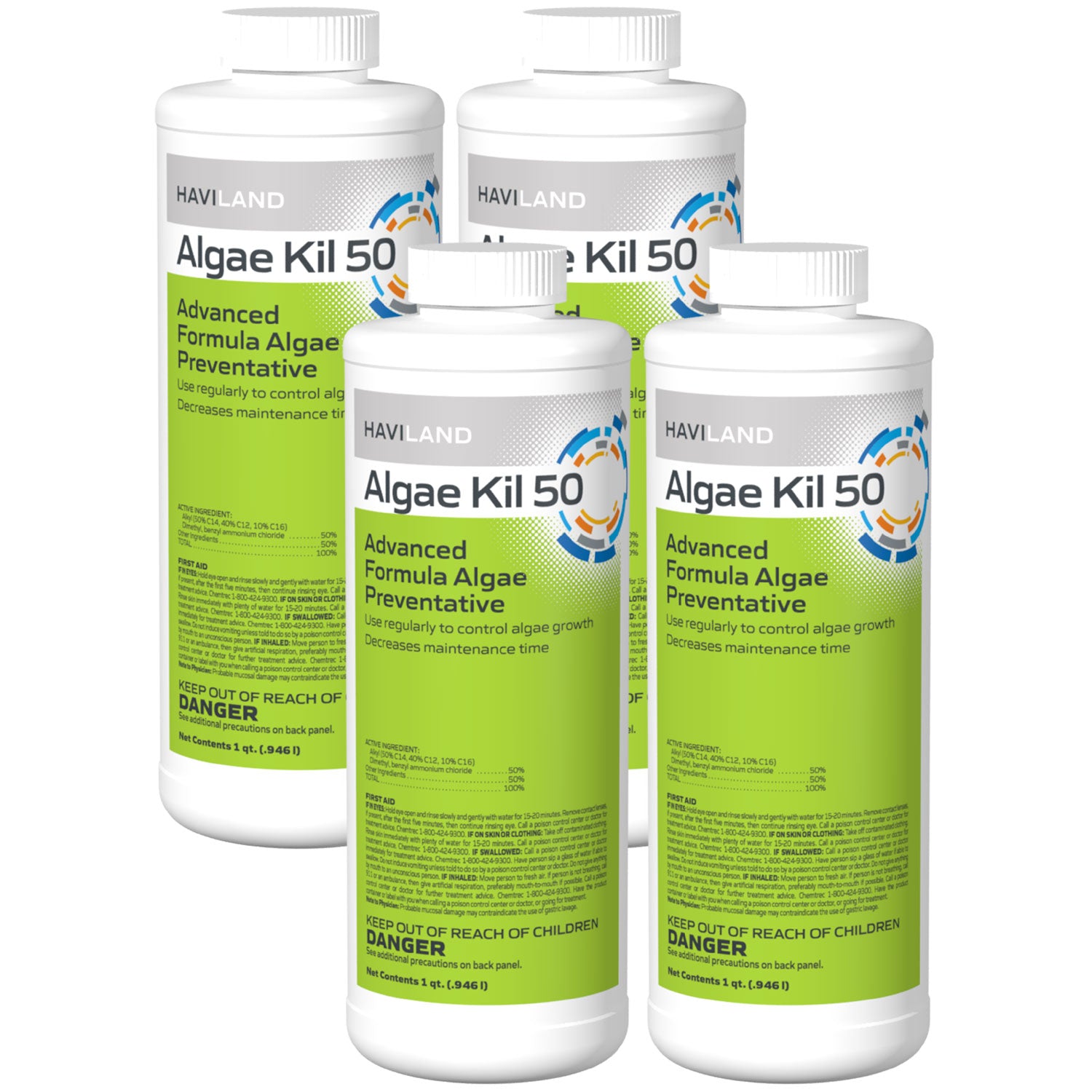 DuraChlor Algae Kil 50 Pool Algaecide - 1 Quart - 4 Pack