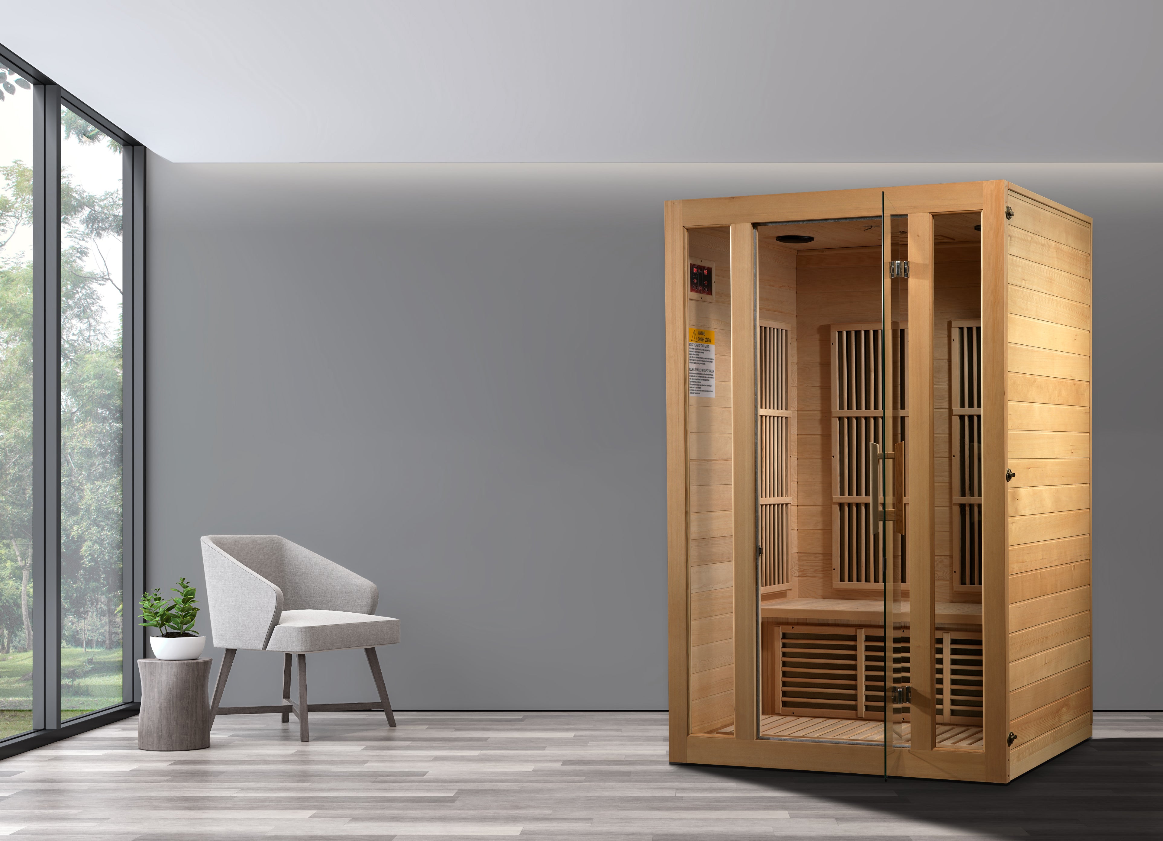 FAR Infrared 2-person Low EMF Canadian Hemlock Sauna - Maxxus Seattle
