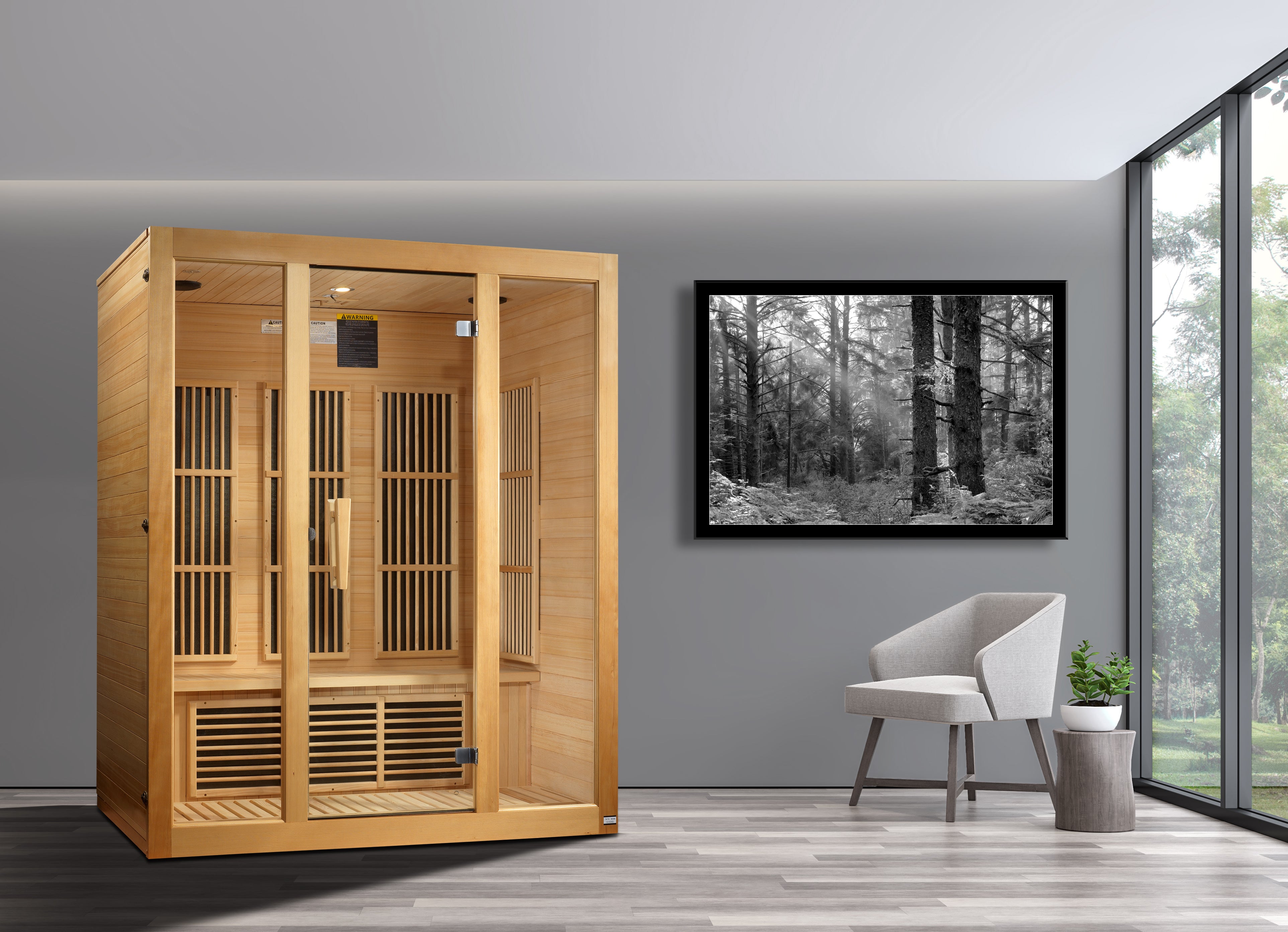 FAR Infrared 3-person Low EMF Canadian Hemlock Sauna - Maxxus Bellevue