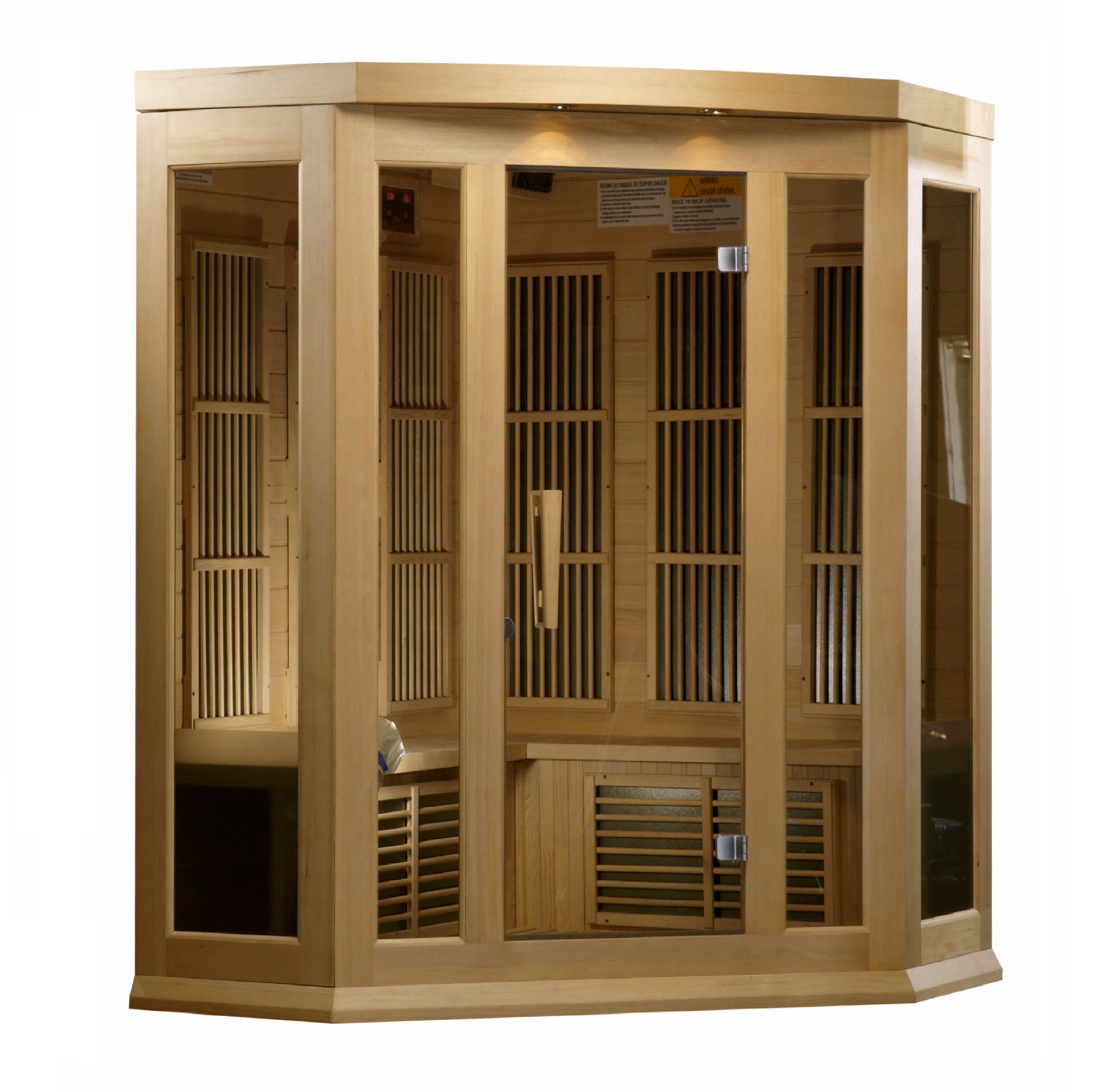 Maxxus 3-Person Corner Low EMF FAR Infrared Sauna Canadian Hemlock