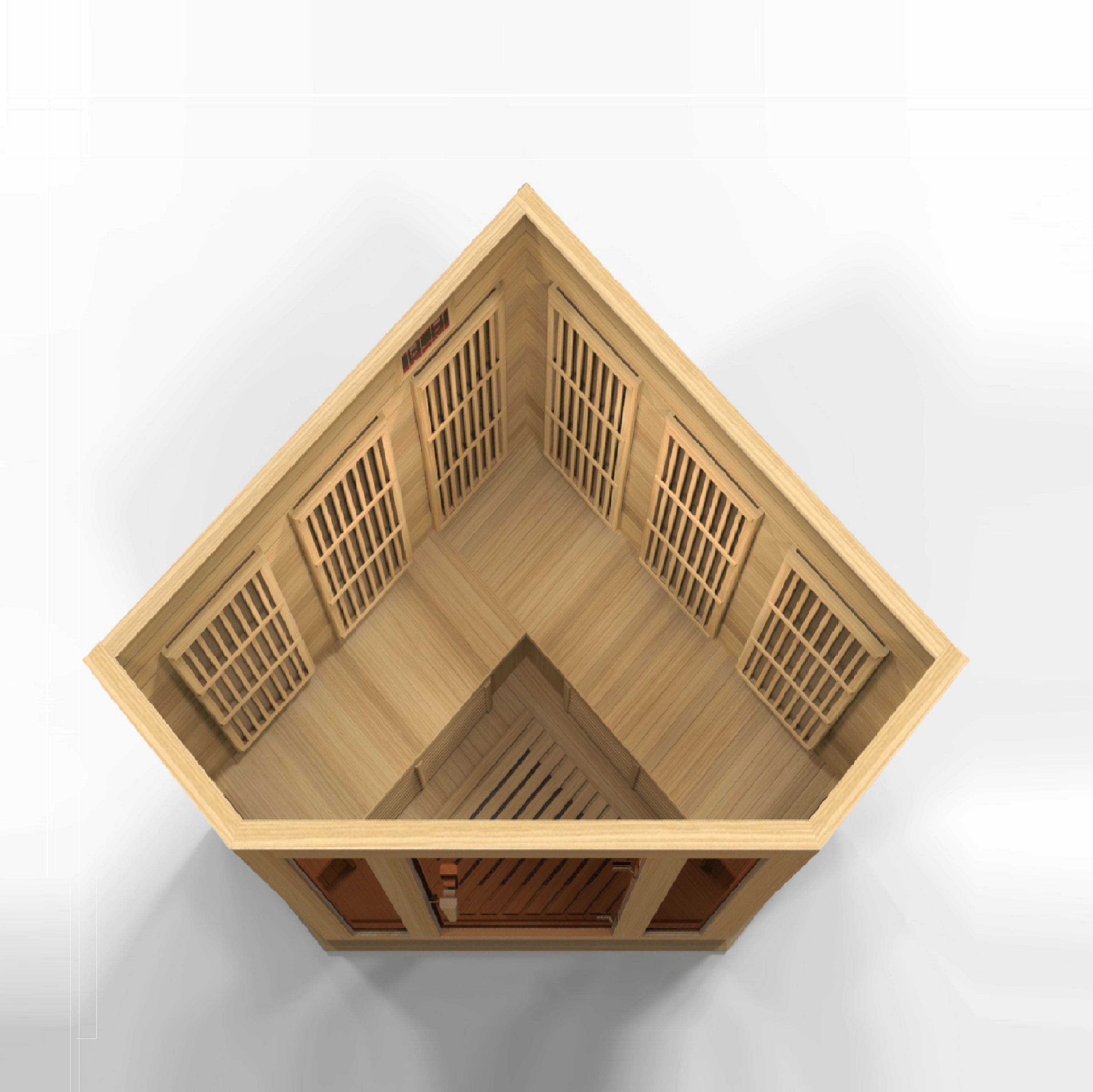 Maxxus 3-Person Corner Low EMF FAR Infrared Sauna Canadian Hemlock