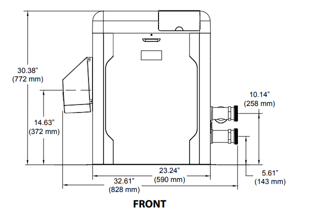 Raypak AVIA 399k Btu Digital Pool Heater - Copper - Natural Gas - WiFi Ready | 018033