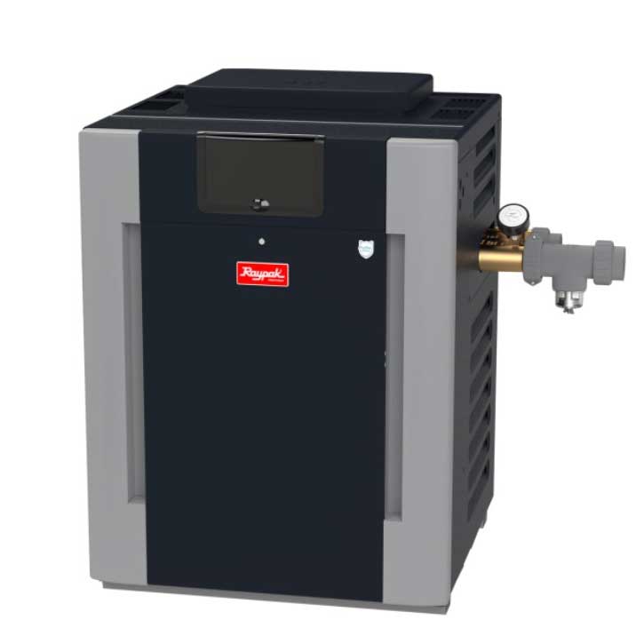 Raypak 406A 017414 Digital Propane ASME Heater with Bronze Headers and Cupro-Nickel Heat Exchanger