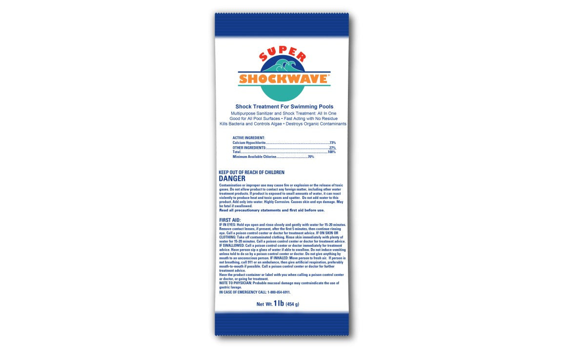 Super Shockwave 1lb 73% Cal-Hypo Pool Shock - 24 x 1lb Bags