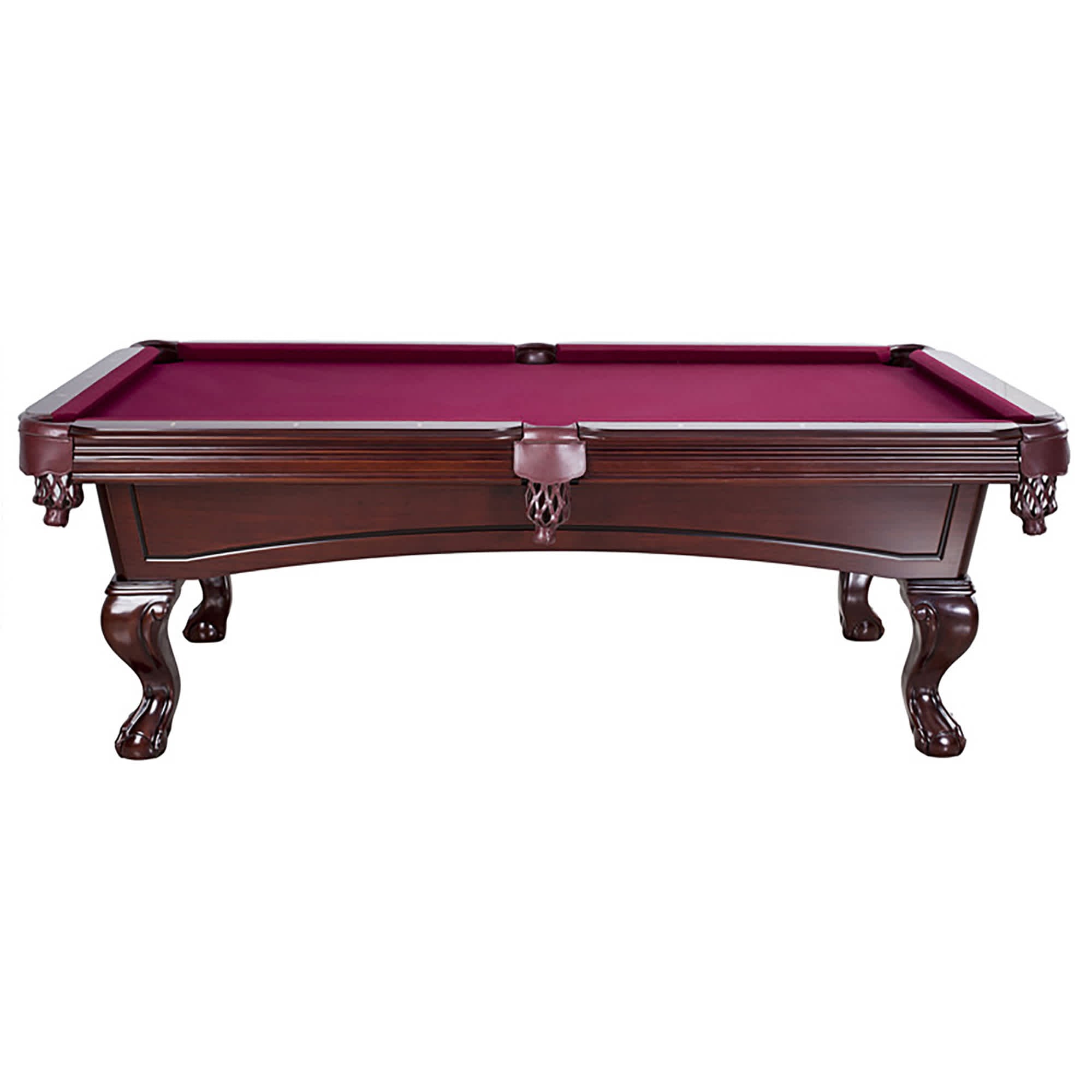 Augusta 8-ft Pool Table - Mahogany Finish with Burgundy Felt