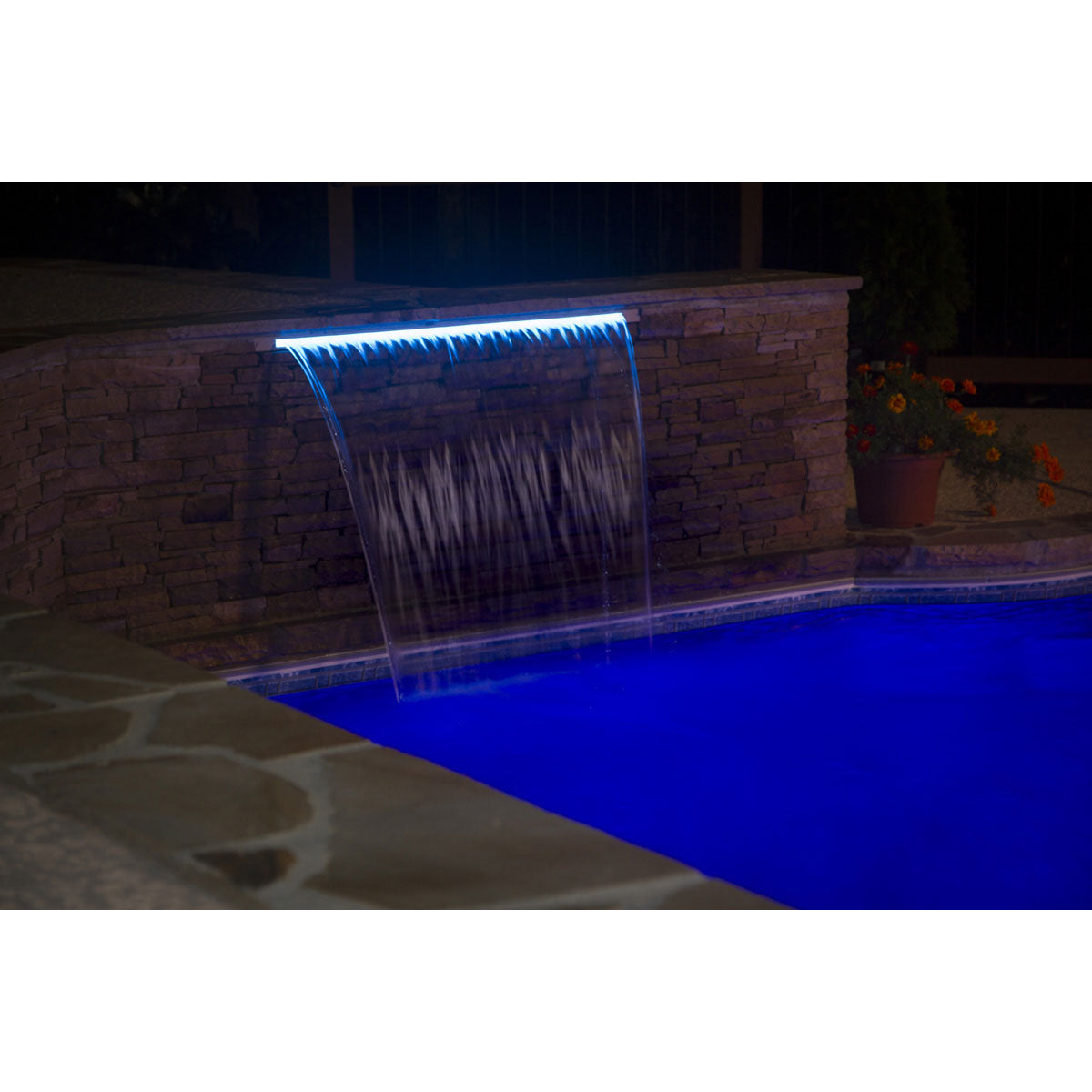 Brilliant Wonders Led 24" Waterfall With 6" Lip - Bottom Port - 25676-230-000