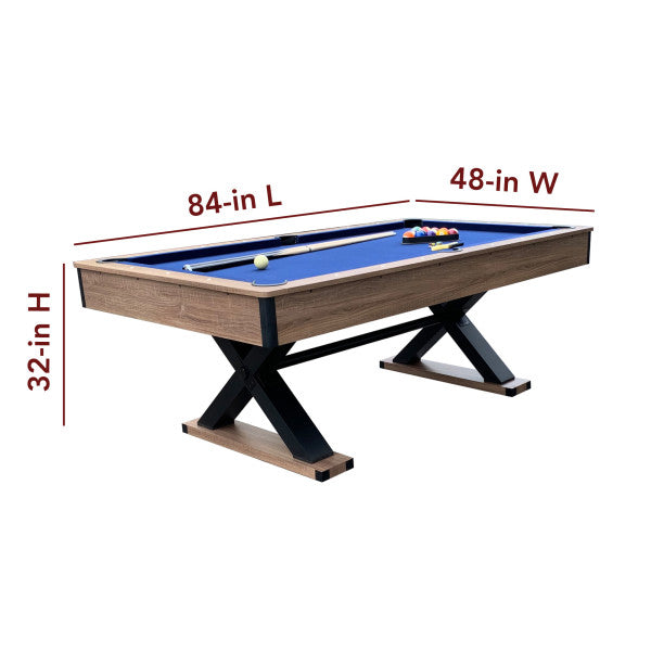 Excalibur 7-ft Pool Table - Driftwood Finish with Blue Felt