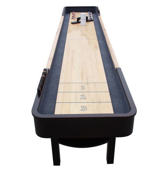 12ft Shuffleboard Table - Merlot - Espresso finish