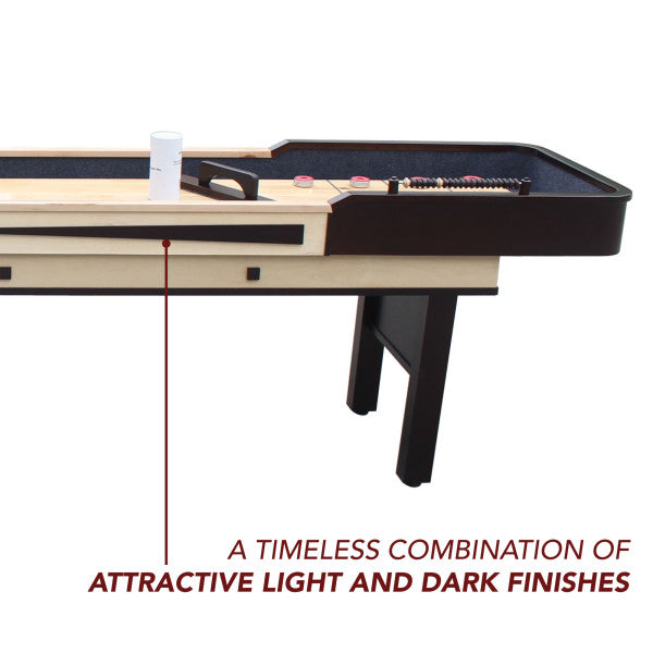 9ft Shuffleboard Table - Merlot - Espresso finish