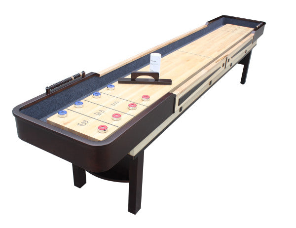 9ft Shuffleboard Table - Merlot - Espresso finish