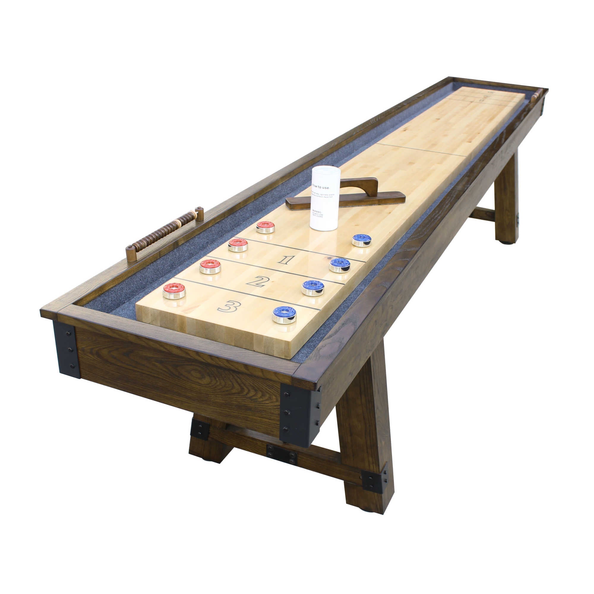 Cheyenne 12 Foot Shuffleboard Table - Rustic Oak Finish