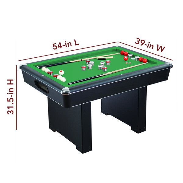 Renegade 54-in Bumper Pool Table - Slate - Black with Green Felt