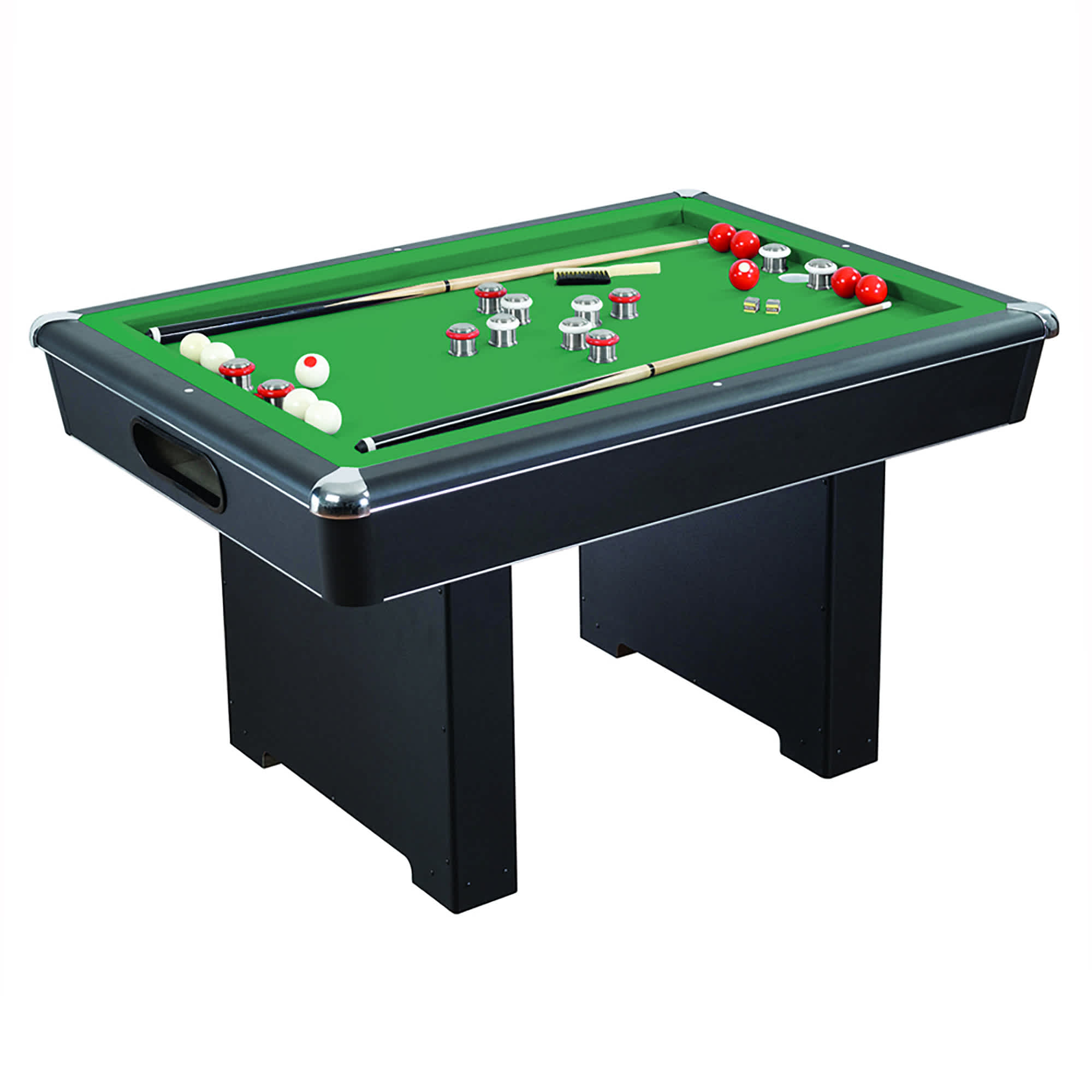 Renegade 54-in Bumper Pool Table - Slate - Black with Green Felt