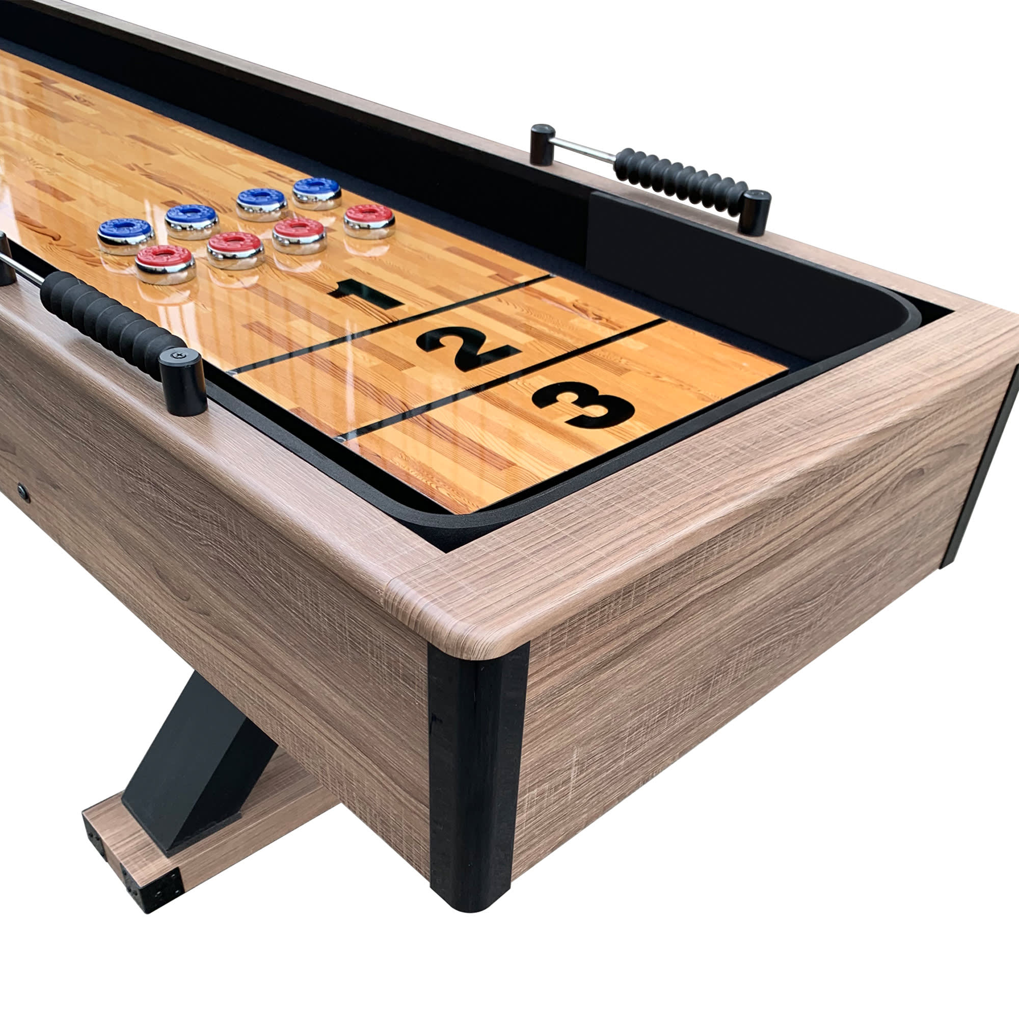 Excalibur 9-ft Shuffleboard Table - Driftwood Finish