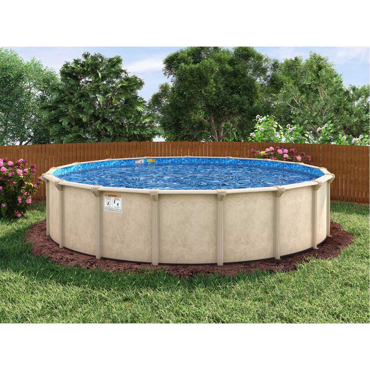 27' Round Surfside 52" Steel 7" Top Rail Above Ground Pool - NB7310