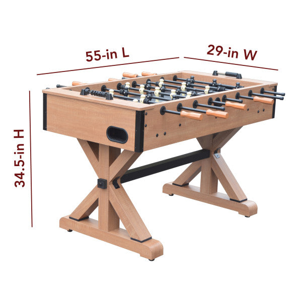 Daulton 55-in Foosball Table - Rustic Oak Finish - BG50351