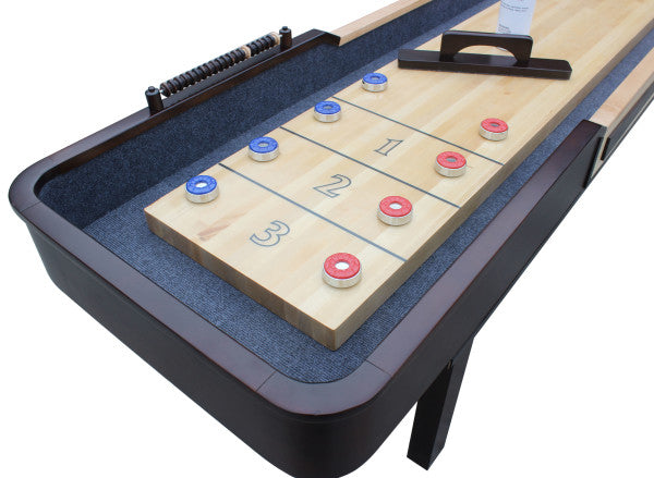12ft Shuffleboard Table - Merlot - Espresso finish