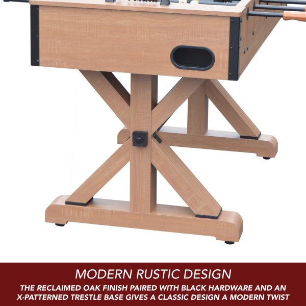 Daulton 55-in Foosball Table - Rustic Oak Finish - BG50351