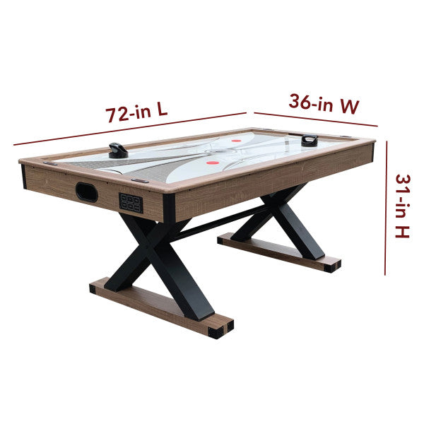 Excalibur 6 Foot Air Hockey Table with LED Scoring and Table Tennis Top