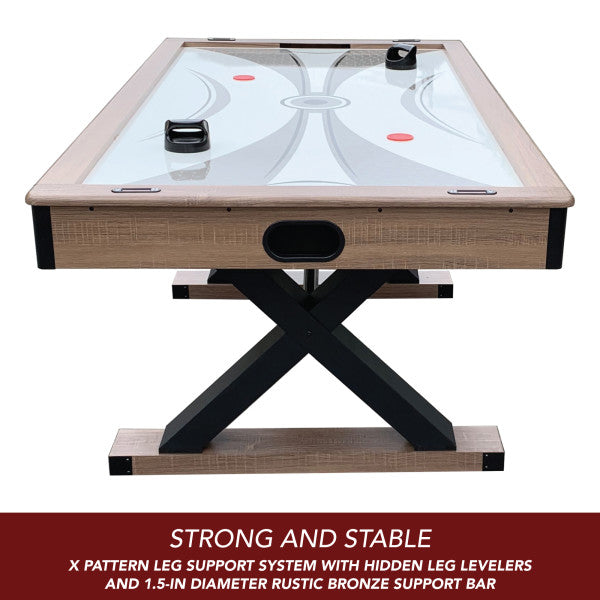 Excalibur 6 Foot Air Hockey Table with LED Scoring and Table Tennis Top