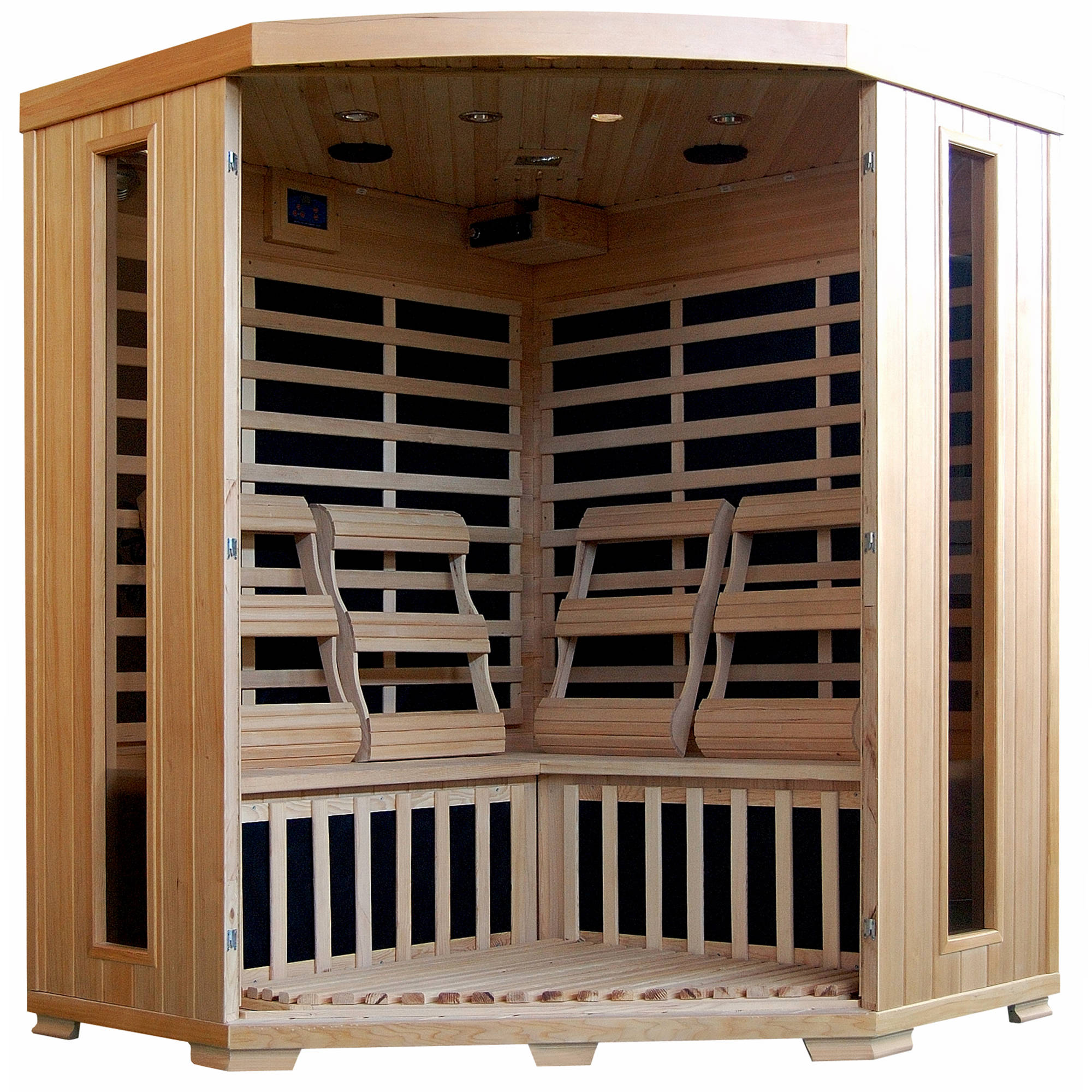 Hemlock 4 Person Far Infrared Sauna - Carbon Heaters - Corner Unit - SA2420DX