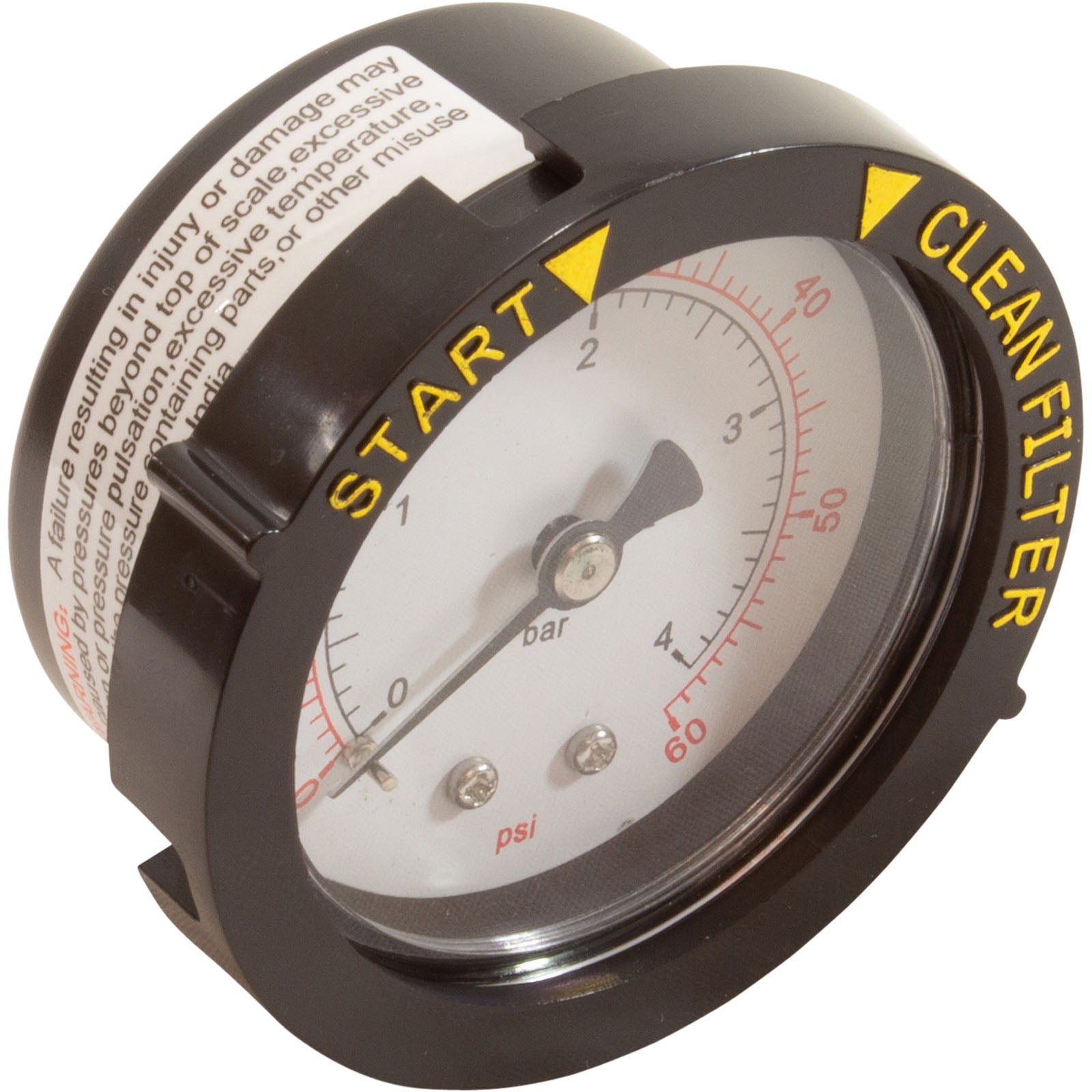 Pentair 190059Z 0-60 PSI Rear Mount Pressure Gauge with Indicator